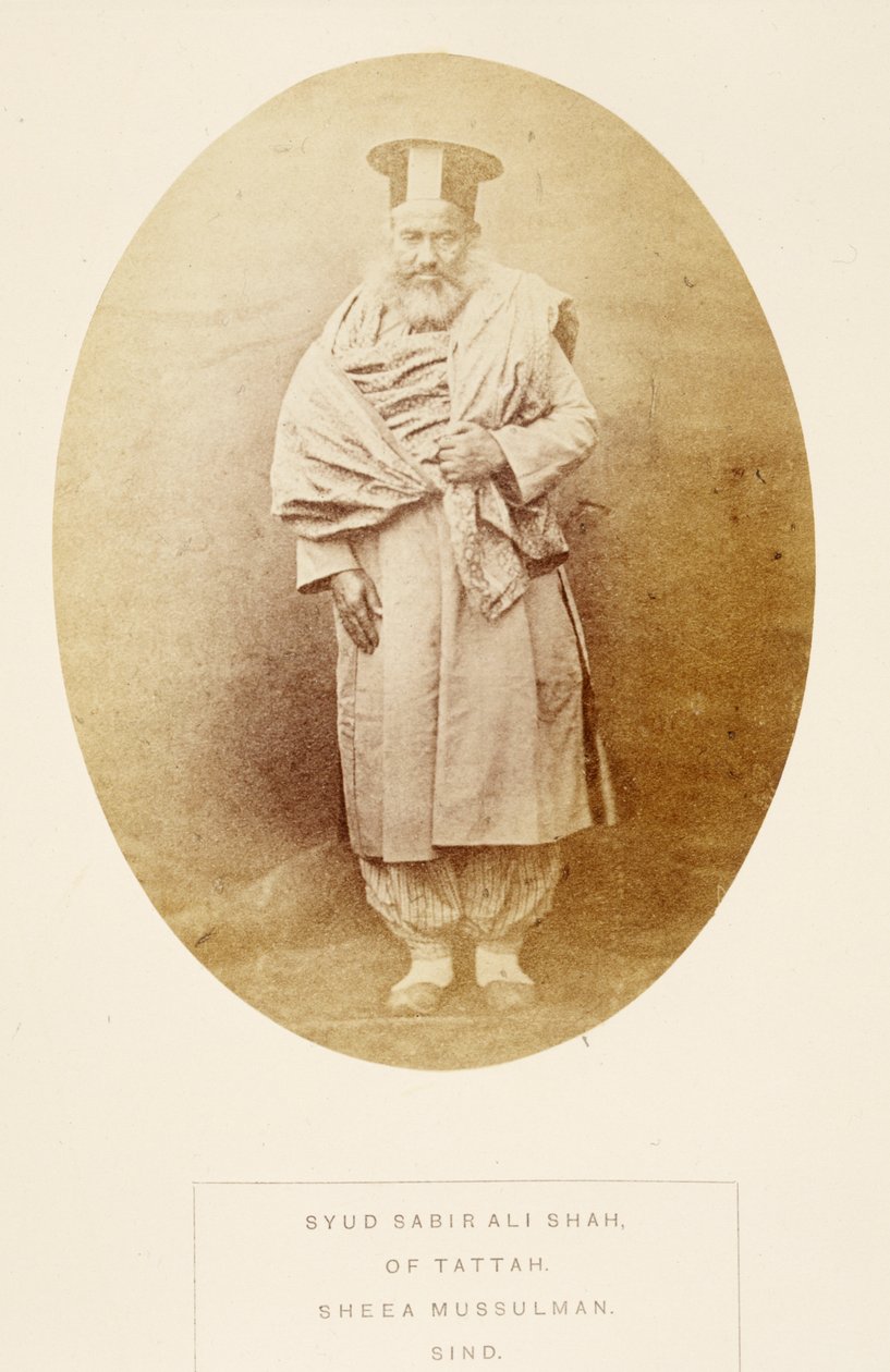 Syud Sabir Ali Shah, of Tattah, Sheea Mussulman, Sind, from The People of India, by J. Forbes Watson, published 1868 by English Photographer