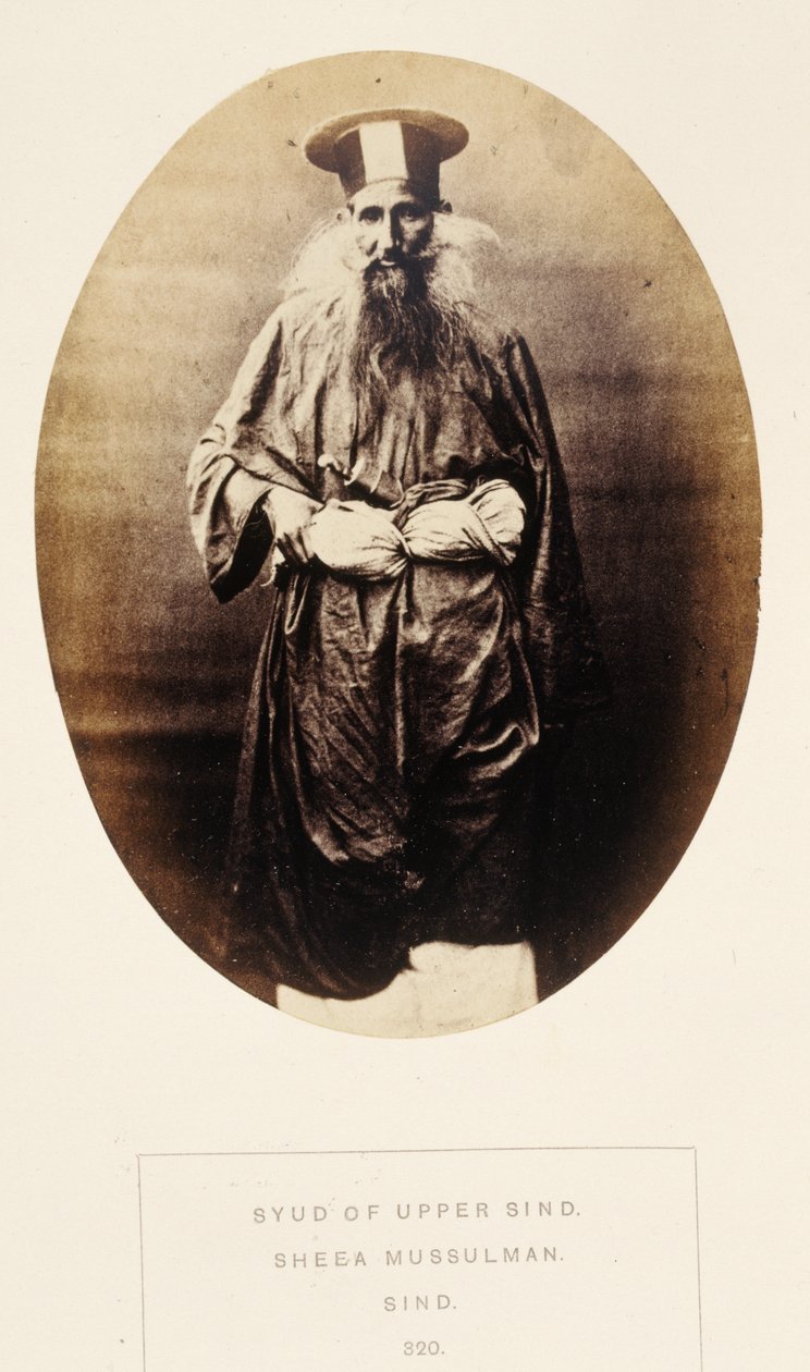 Syud of Upper Sind, Sheea Mussulman, Sind, from The People of India, by J. Forbes Watson, published 1868 by English Photographer