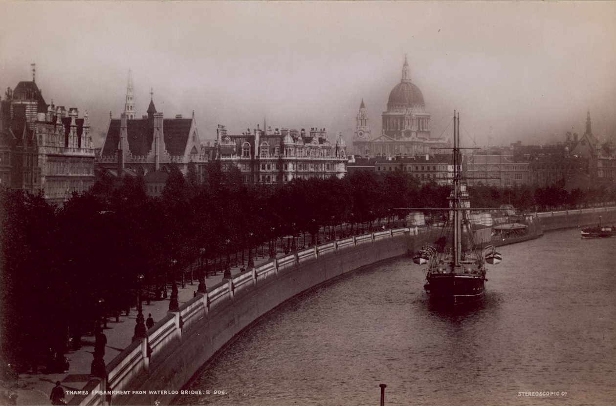 Thames Embankment from Waterloo Bridge by English Photographer