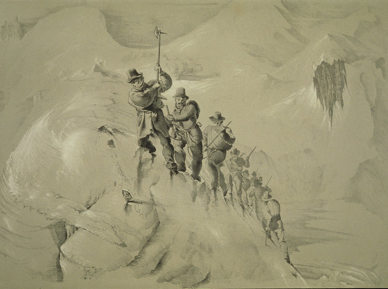A Steep Climb, from Ten Scenes in the Last Ascent of Mont Blanc Including Five Views from the Summit by English School
