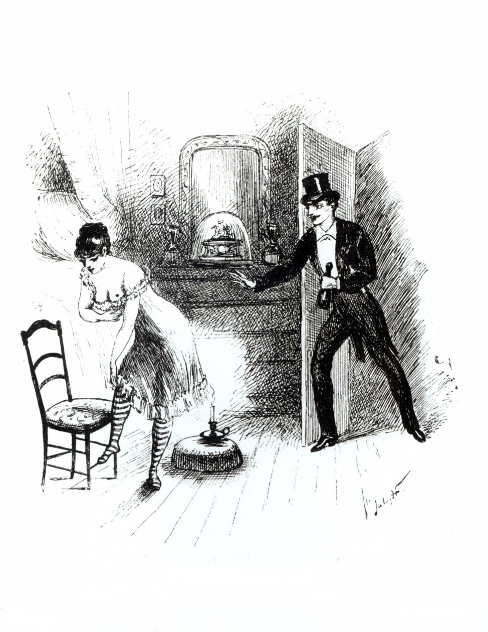 A Man Visiting a Prostitute by English School
