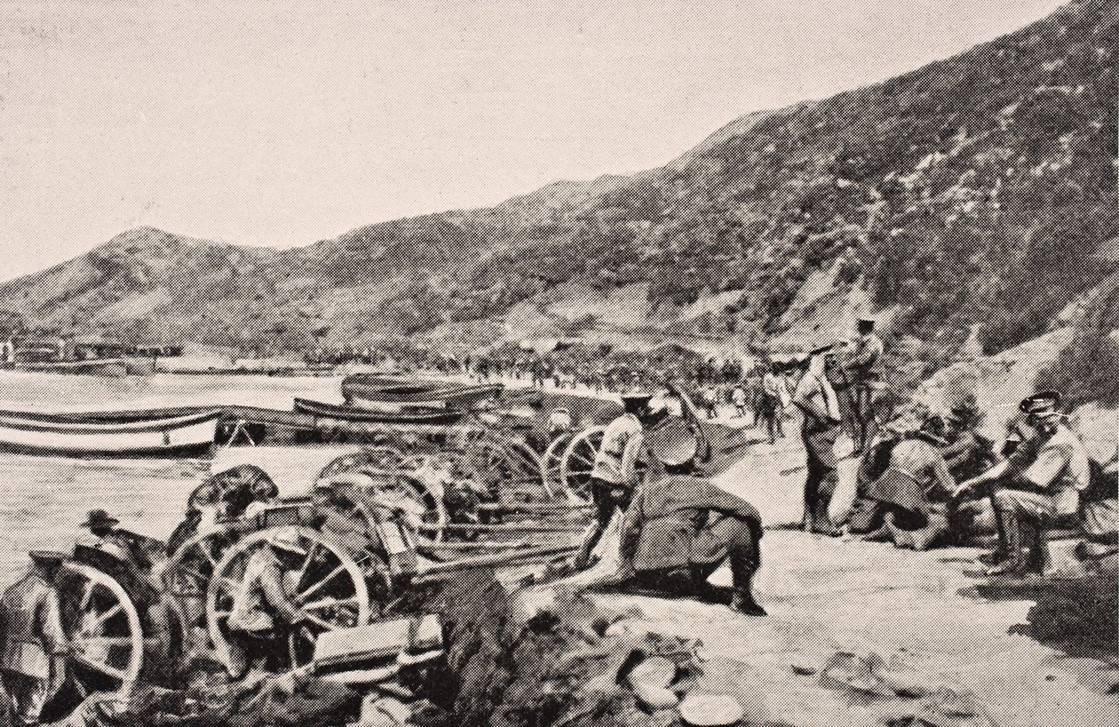 Australian troops on Anzac Cove Gallipoli Peninsula Turkey, 1915, from 