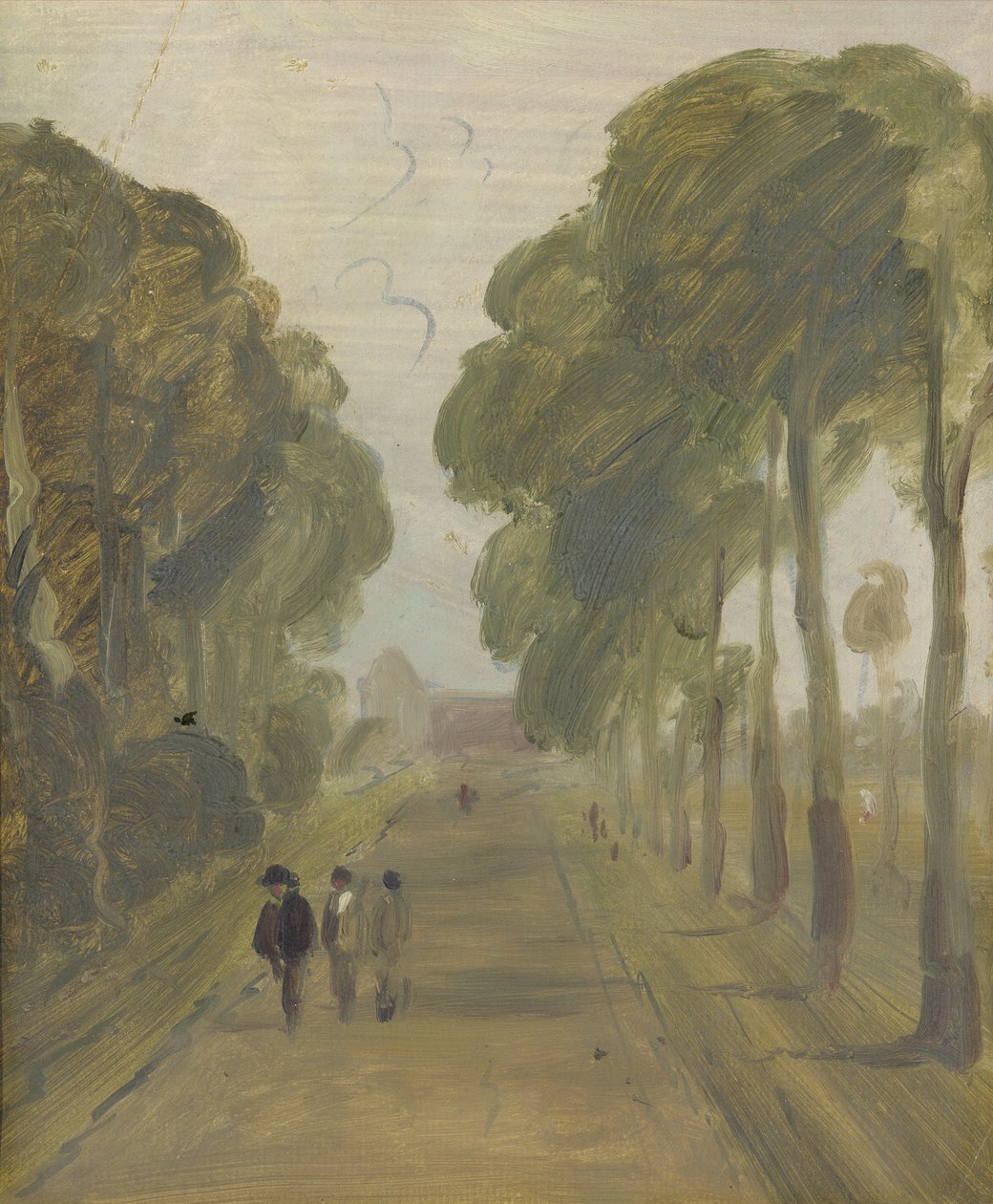 Avenue of Trees with Figures by English School
