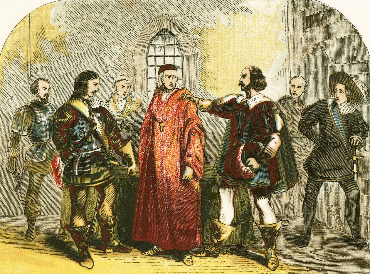 Cardinal Wolsey arrested for high treason by English School