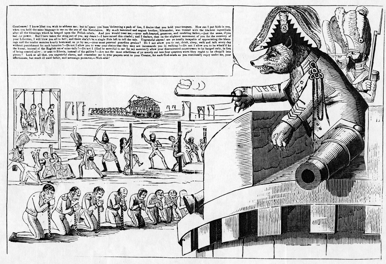 Cartoon of Tsar Nicholas I as a Bear by English School
