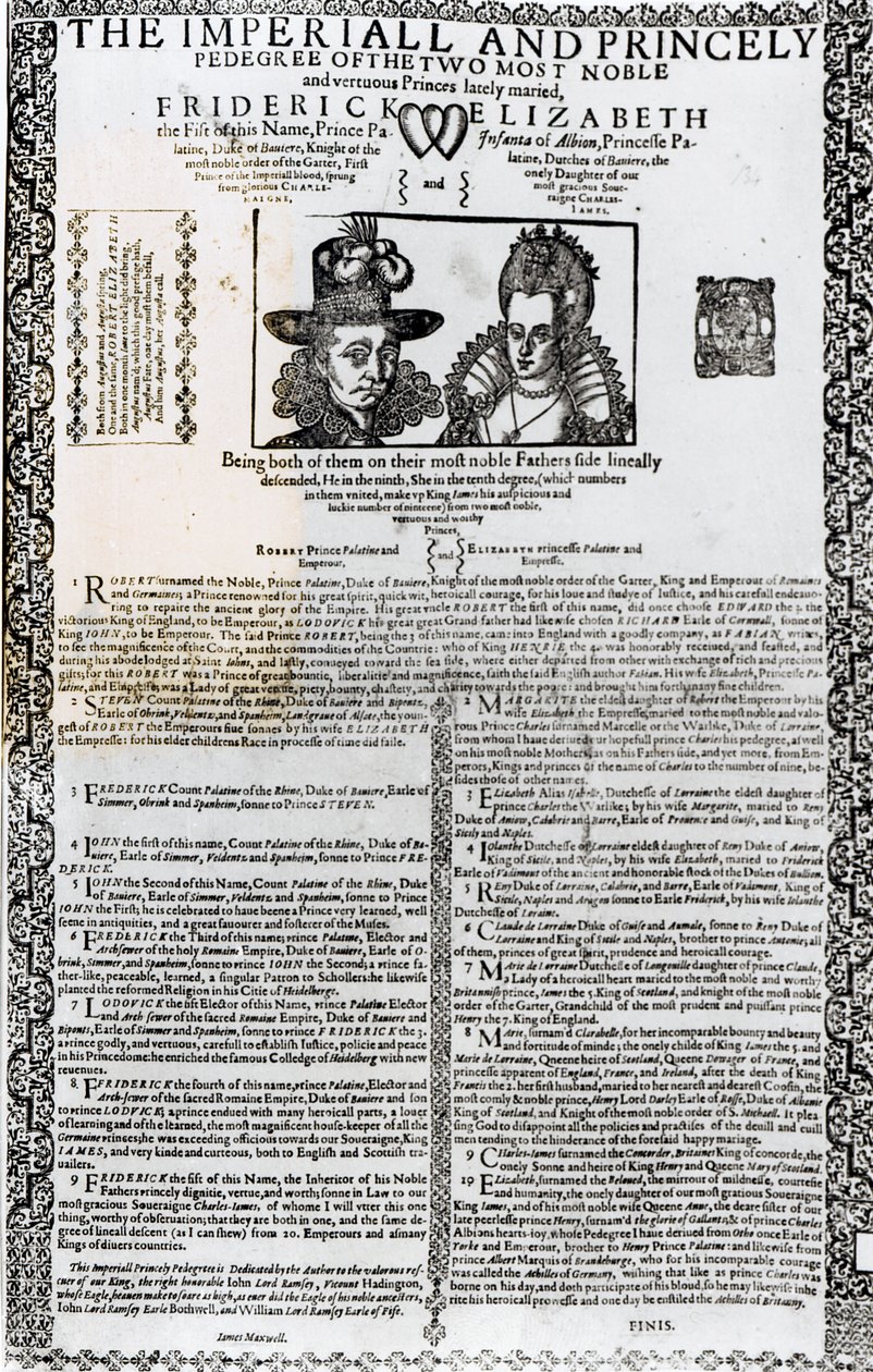 Declaration of the Marriage of Frederick V and Elizabeth of Bohemia by English School