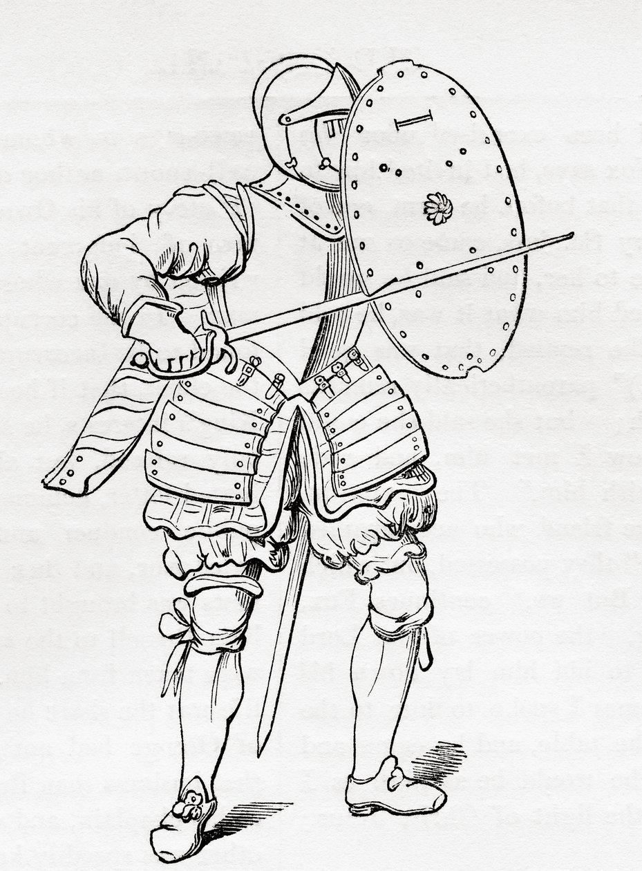 Infantry Armour, 1625, from Old England: A Pictorial Museum, pub. 1847 by English School