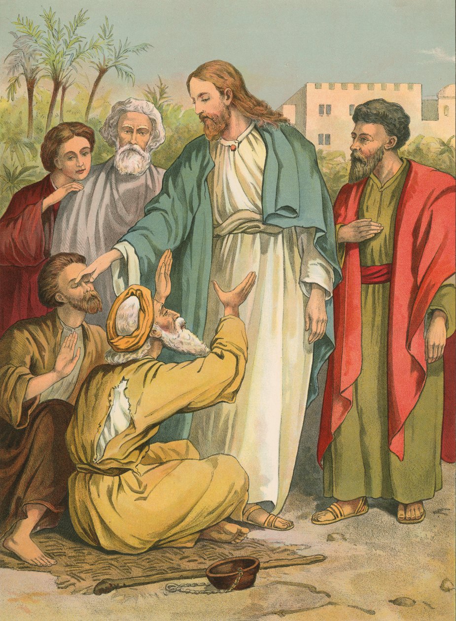 Jesus and the Blind Men by English School