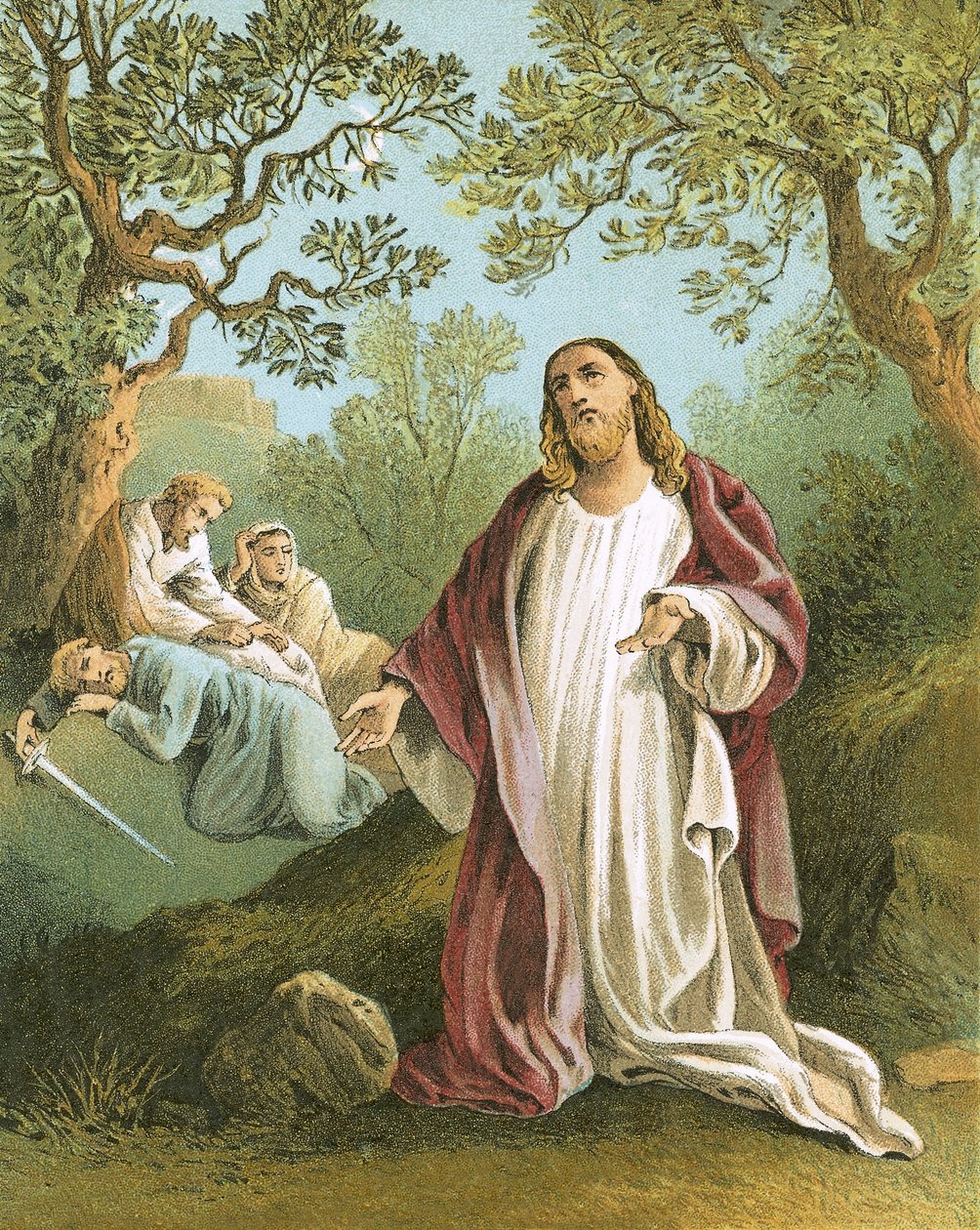 Jesus in the garden of Gethsemane by English School