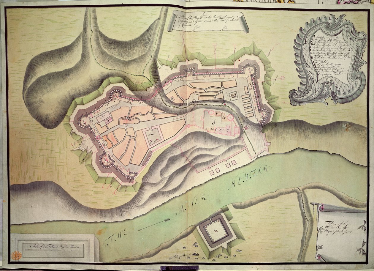 Map of Cochin, India by English School