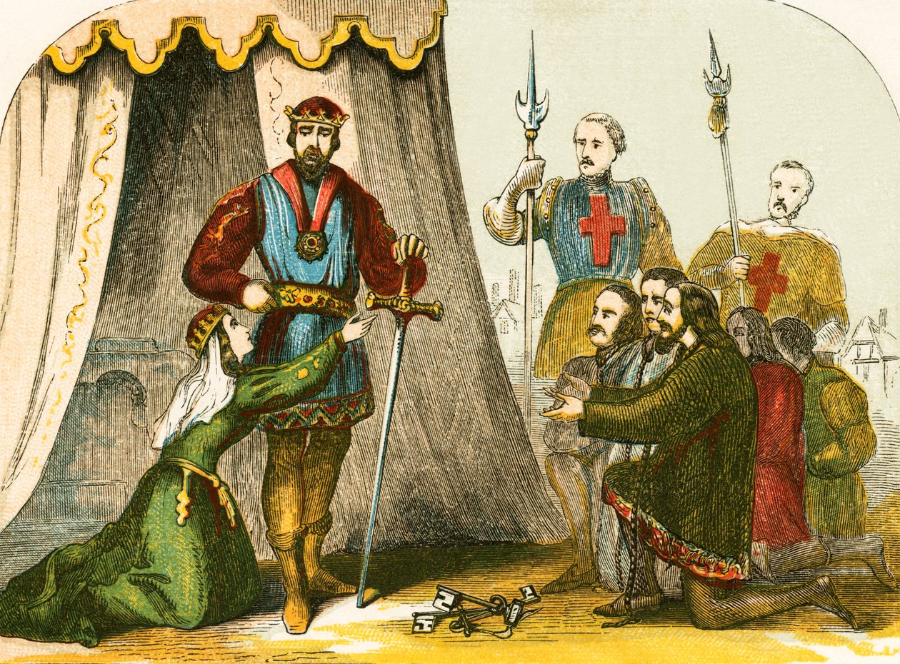 Queen Philippa interceding for the Burgesses of Calais by English School