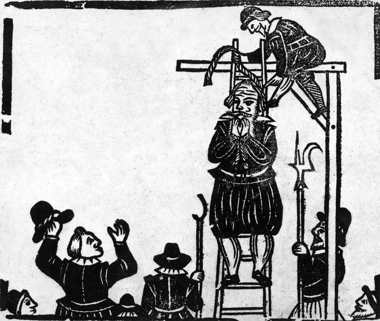 Scaffold with a Man About to Be Hanged by English School