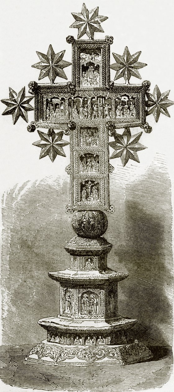 Sculptured Cross in the Treasury of Karyes by English School