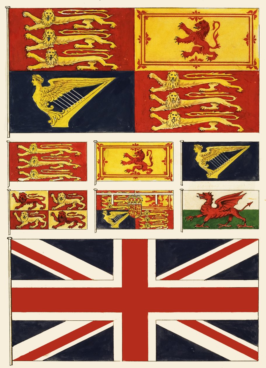 Some flags of Great Britain by English School