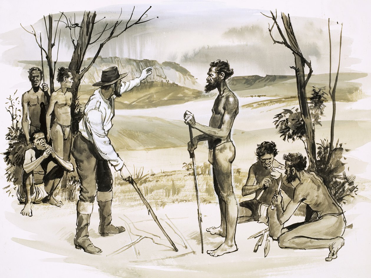 The Story of Australia: John Batman Buys Land from the Aborigines by English School