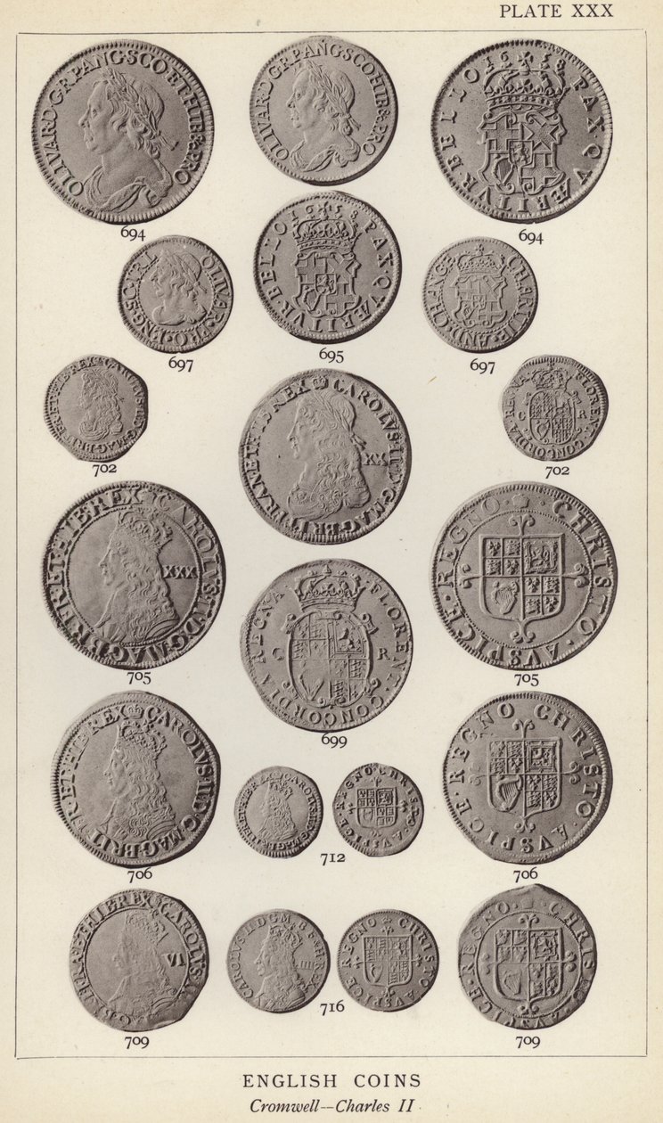 English Coins, Cromwell, Charles II by English Photographer