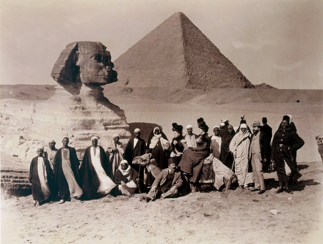 Tourists Visiting the Sphinx at Giza by English Photographer