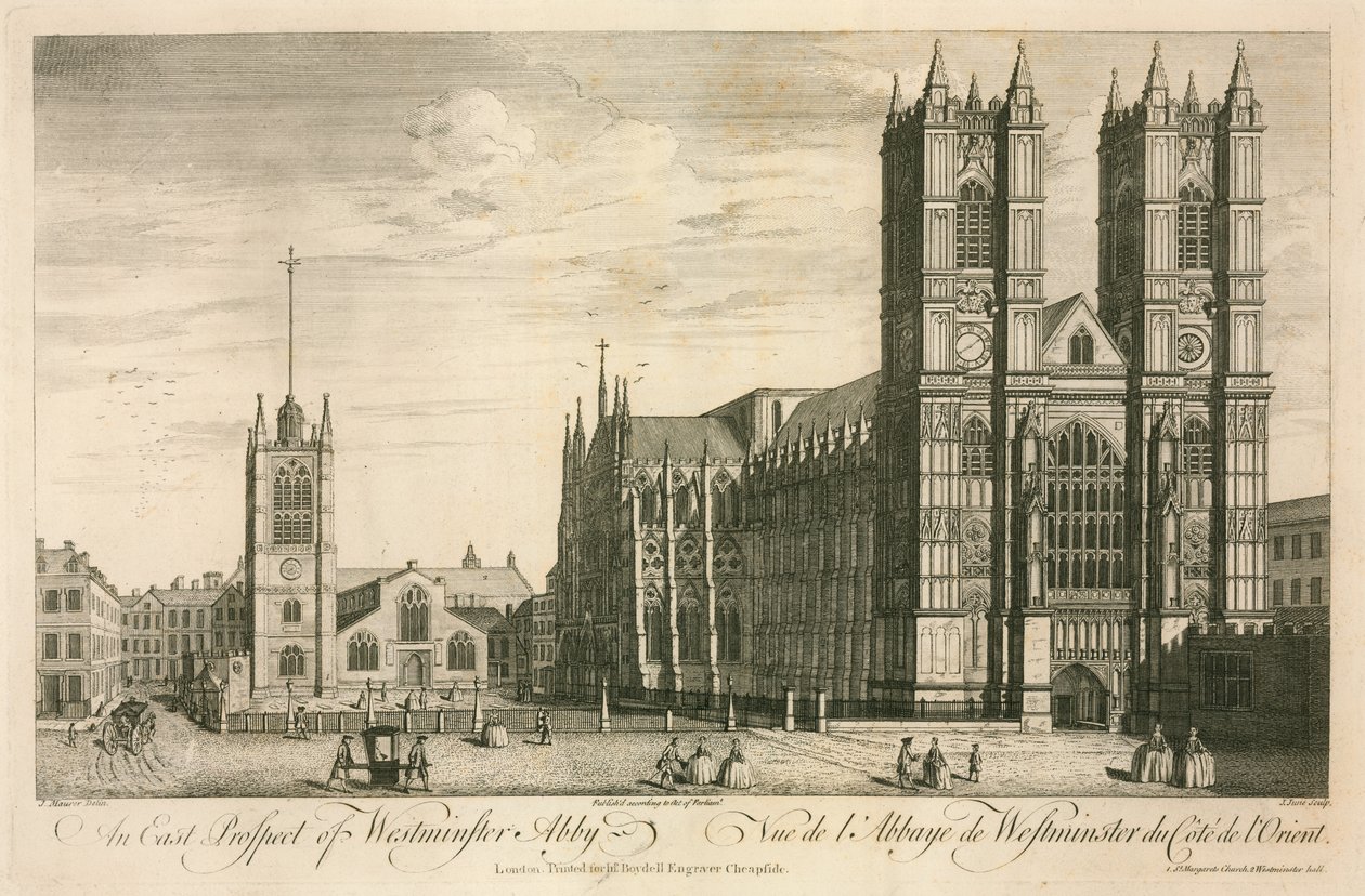 An East Prospect of Westminster Abbey, London by English School