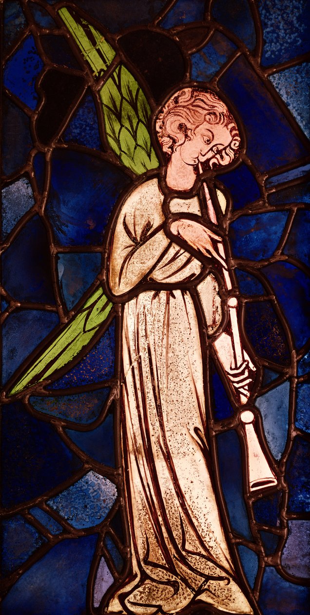 Angel playing a trumpet, c.1280 by English School