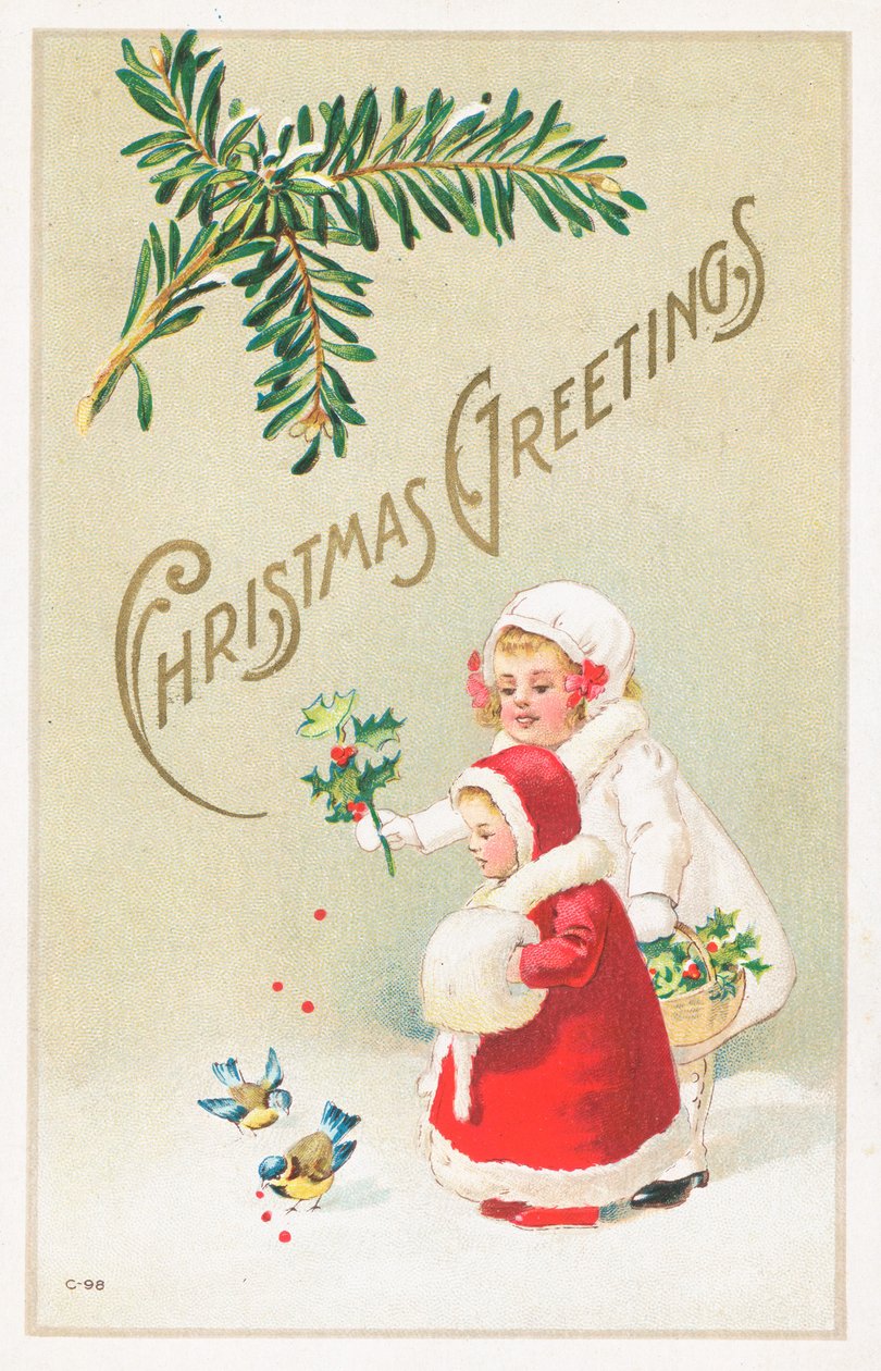 British Christmas Card by English School