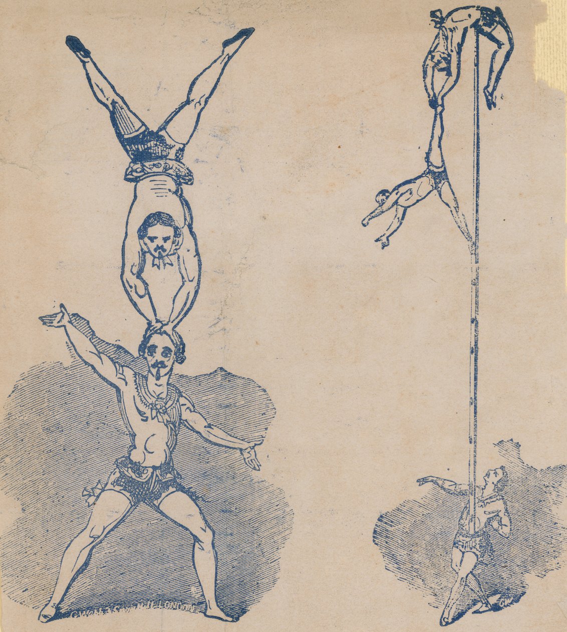 Circus acrobats by English School