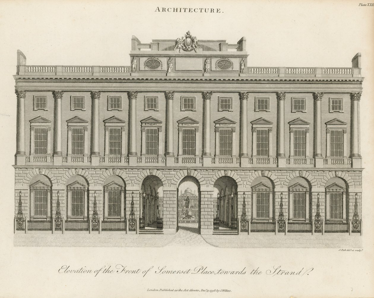 Elevation of the front of Somerset Place by English School