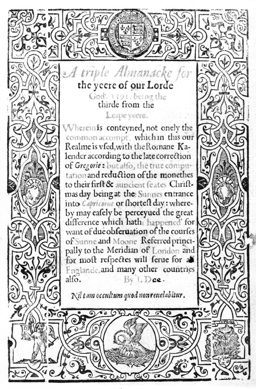 Frontispiece to a Roman Calendar, 1591 by English School