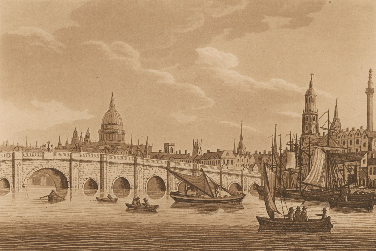 General View of London Bridge by English School