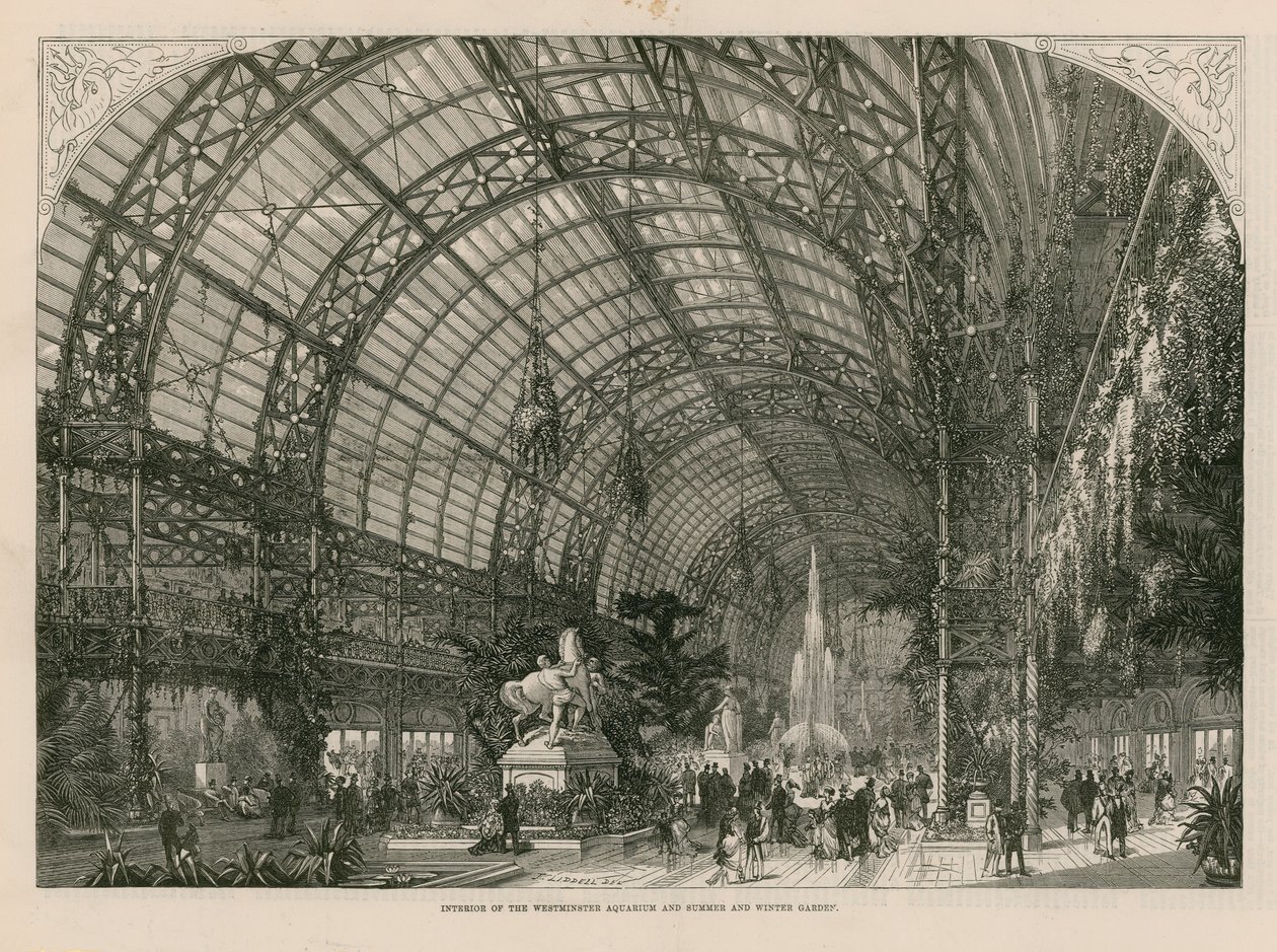 Interior of the Royal Aquarium by English School