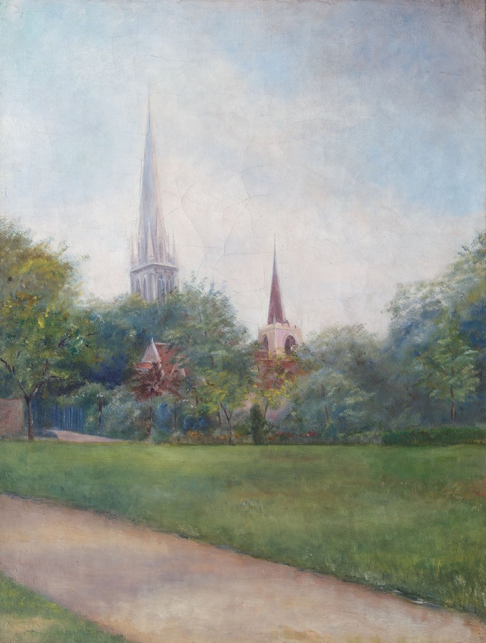 Landscape with Churches in the Background by English School