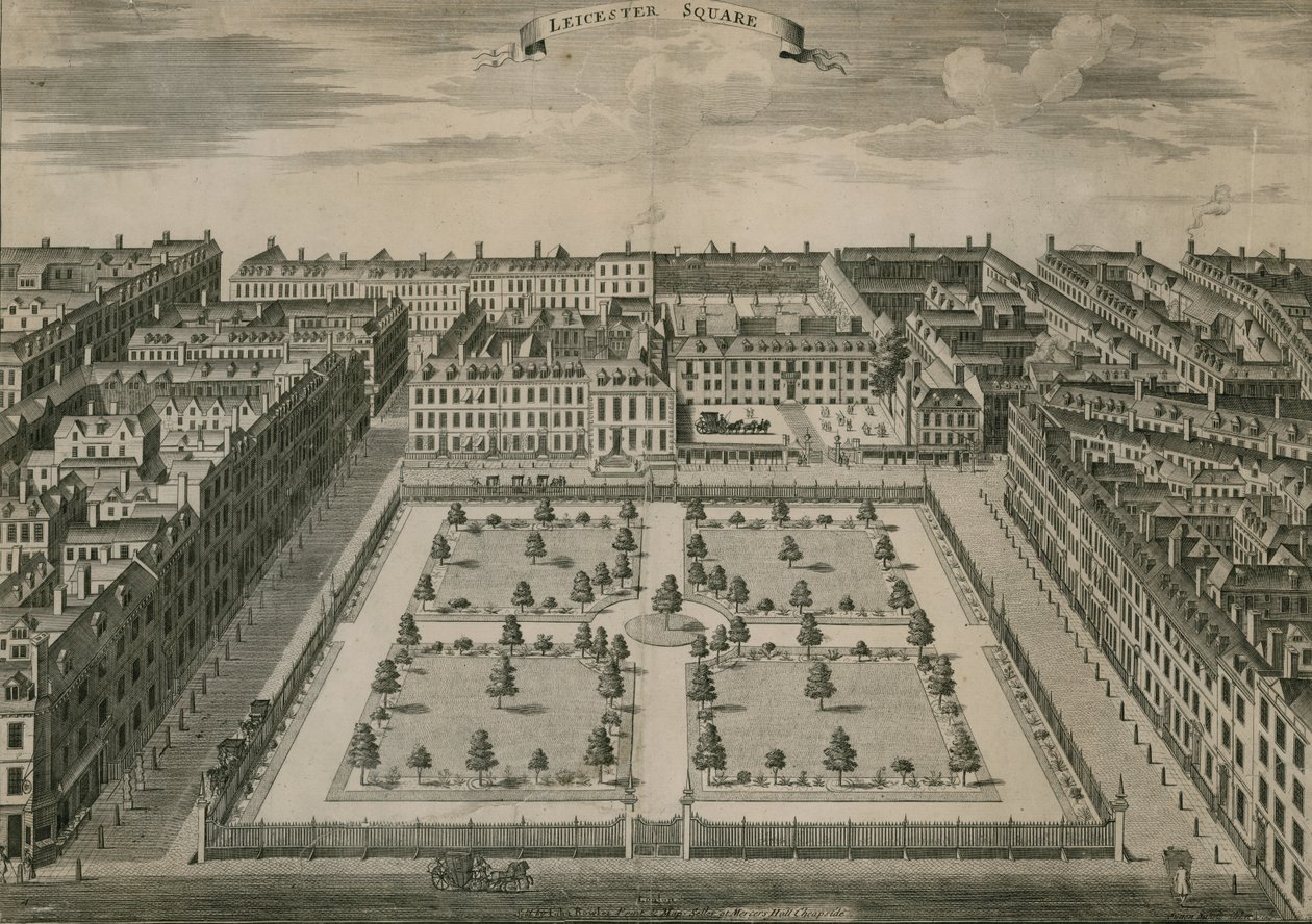 Leicester Square, London, in 1728 by English School