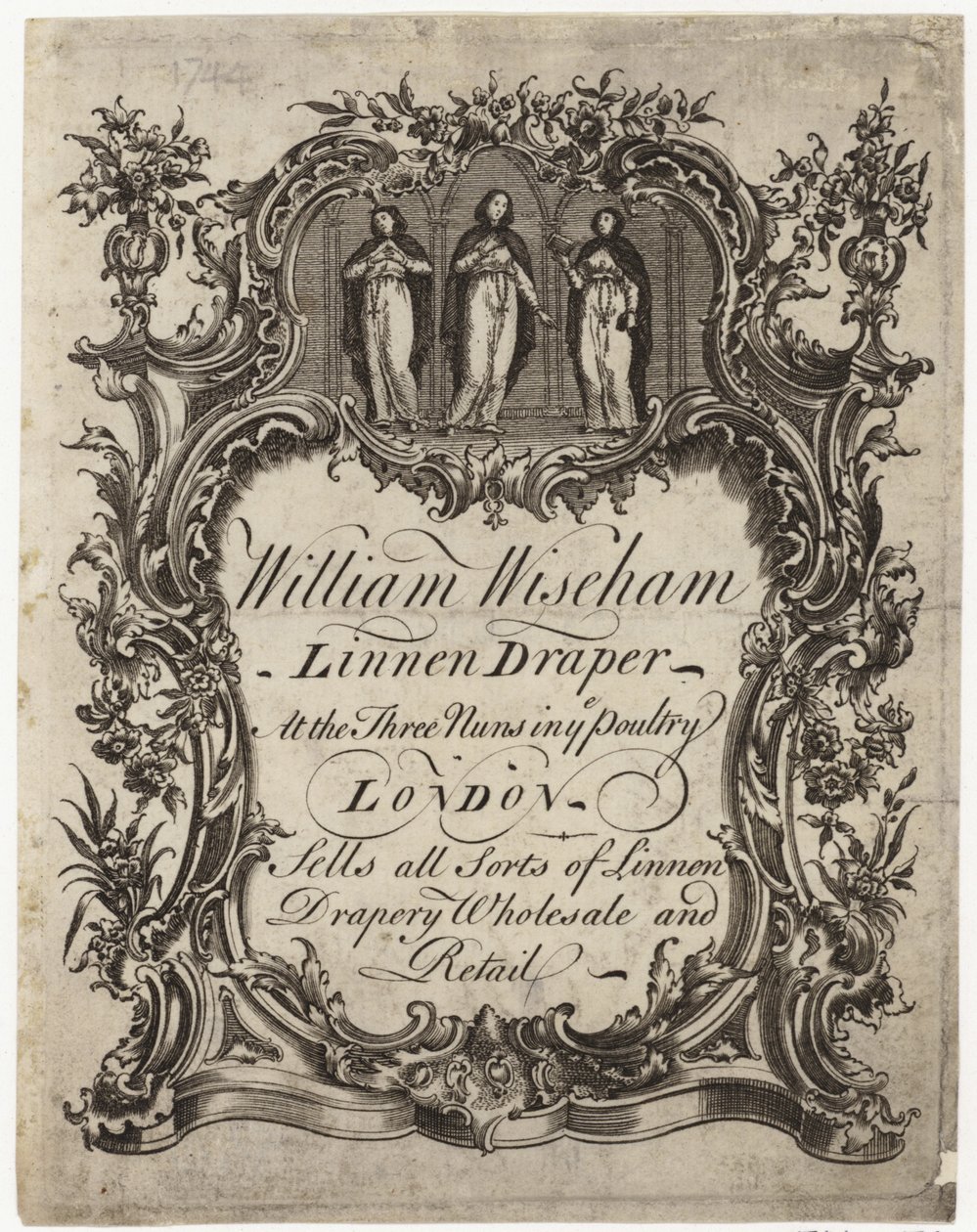 Linen Draper, William Wiseham, Trade Card by English School