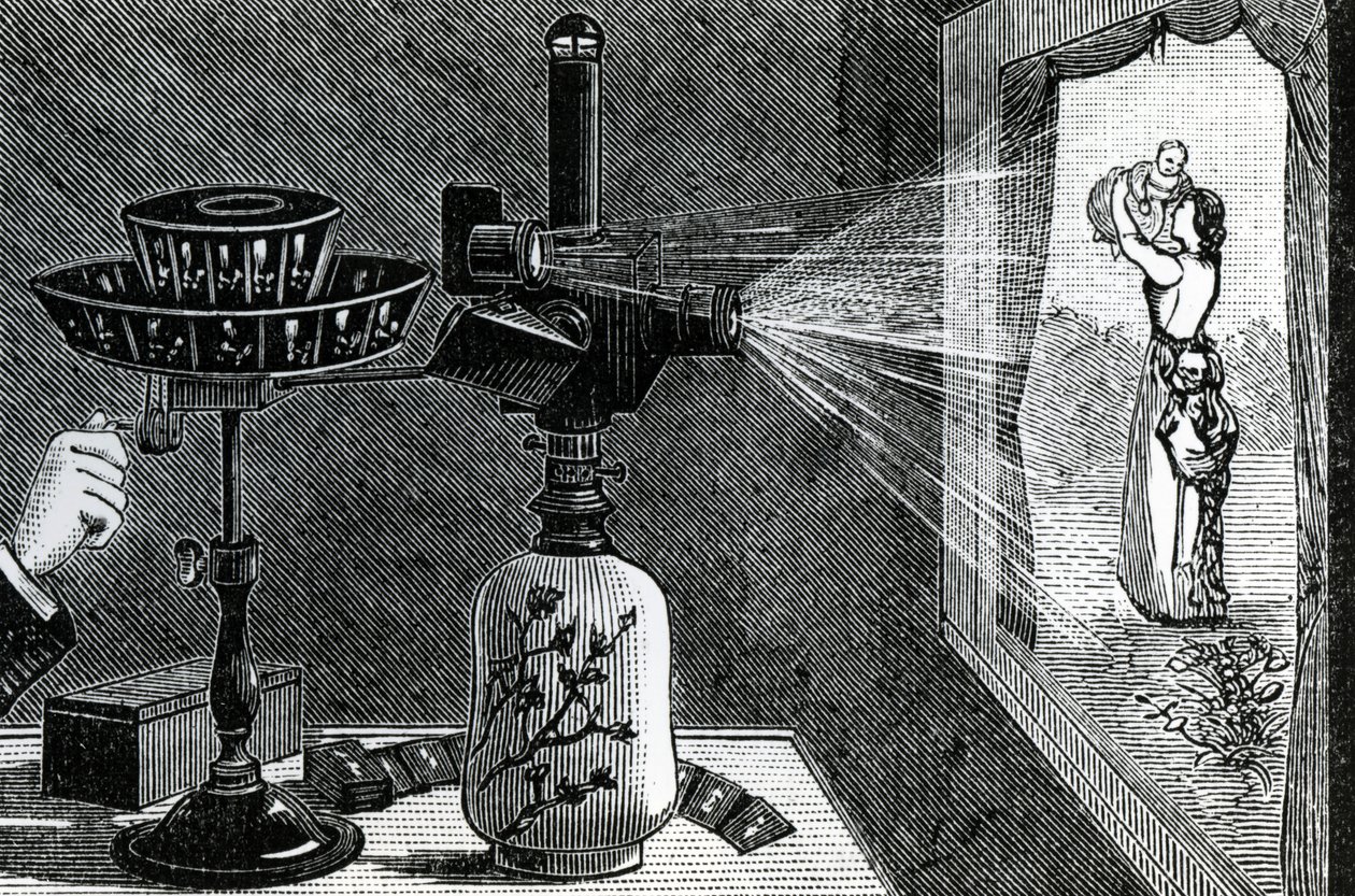 Magic Lantern projecting a maternal scene by English School