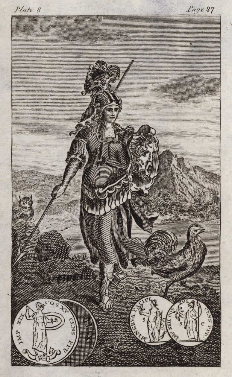 Minerva, or Pallas (engraving) by English School