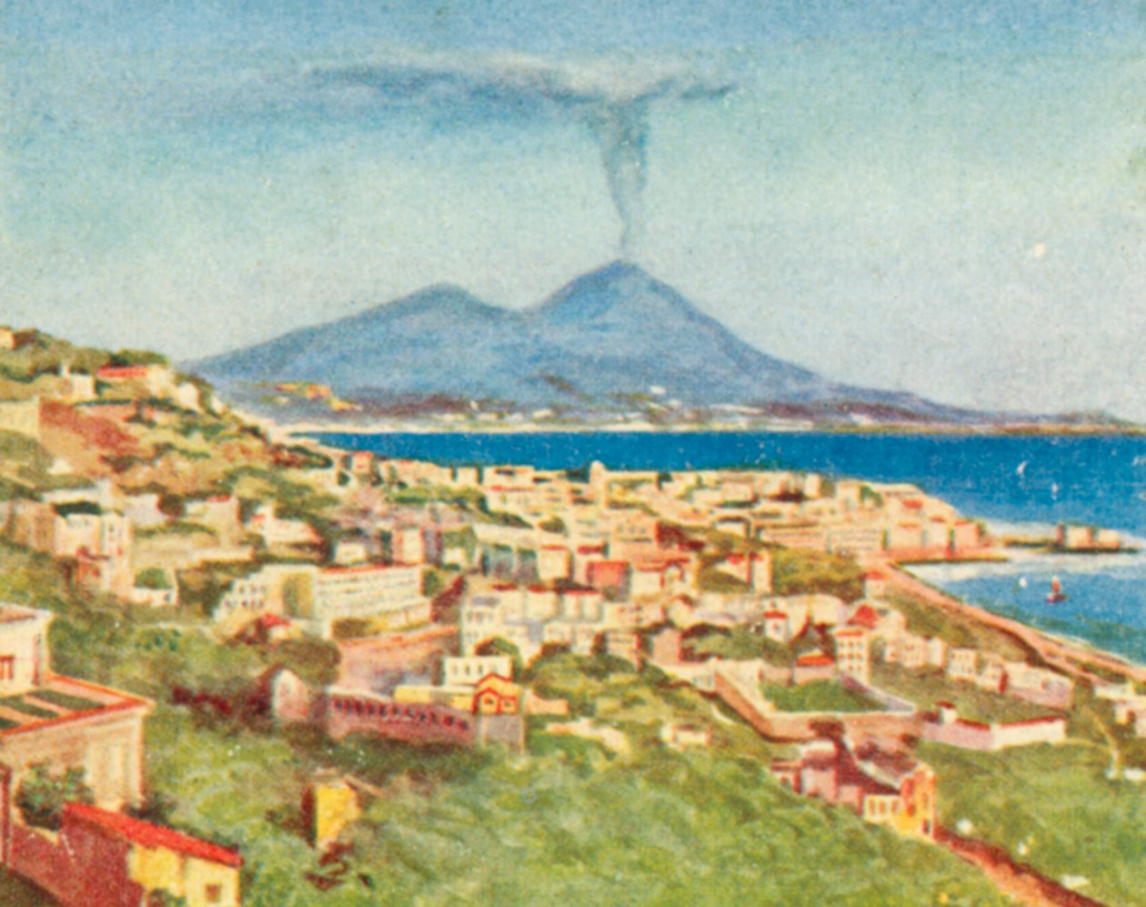 Naples, The Town and Bay by English School