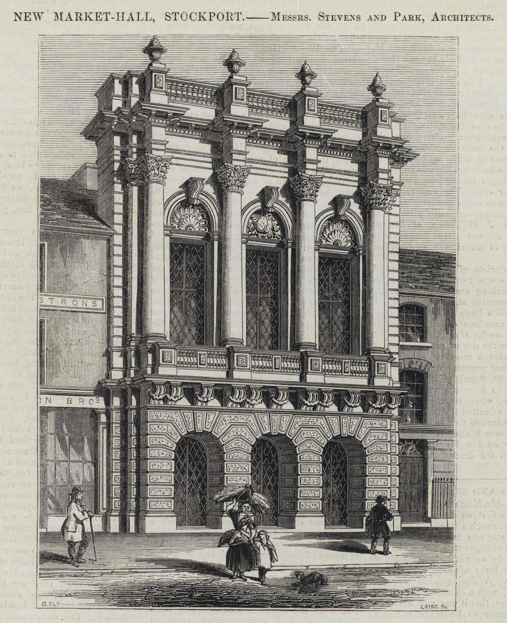 New Market-Hall, Stockport (engraving) by English School