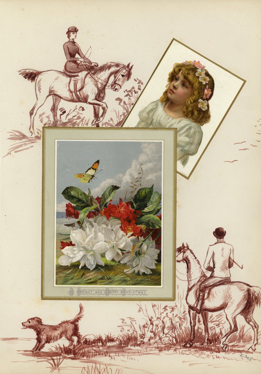 Page from late Victorian scrapbook by English School