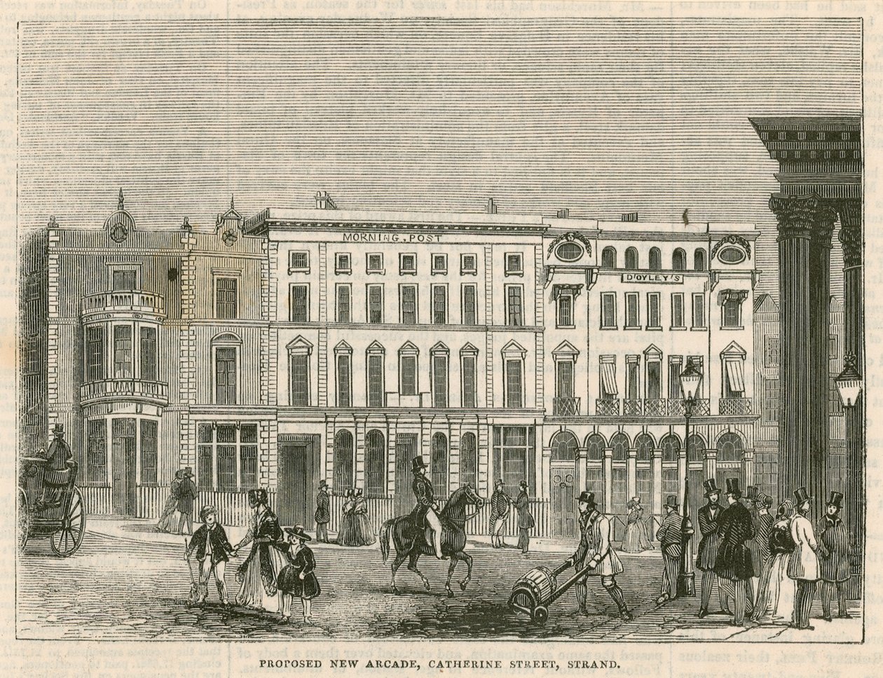 Proposed New Arcade, Catherine Street, Strand, London by English School