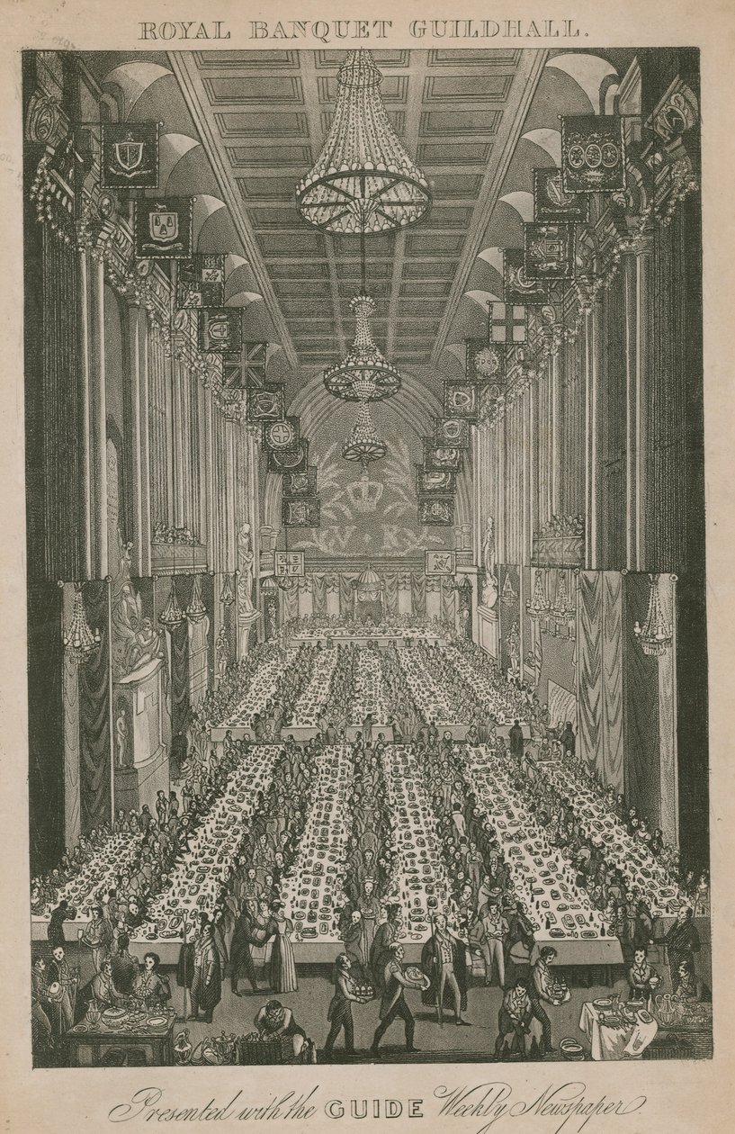 Royal banquet, Guildhall, London by English School