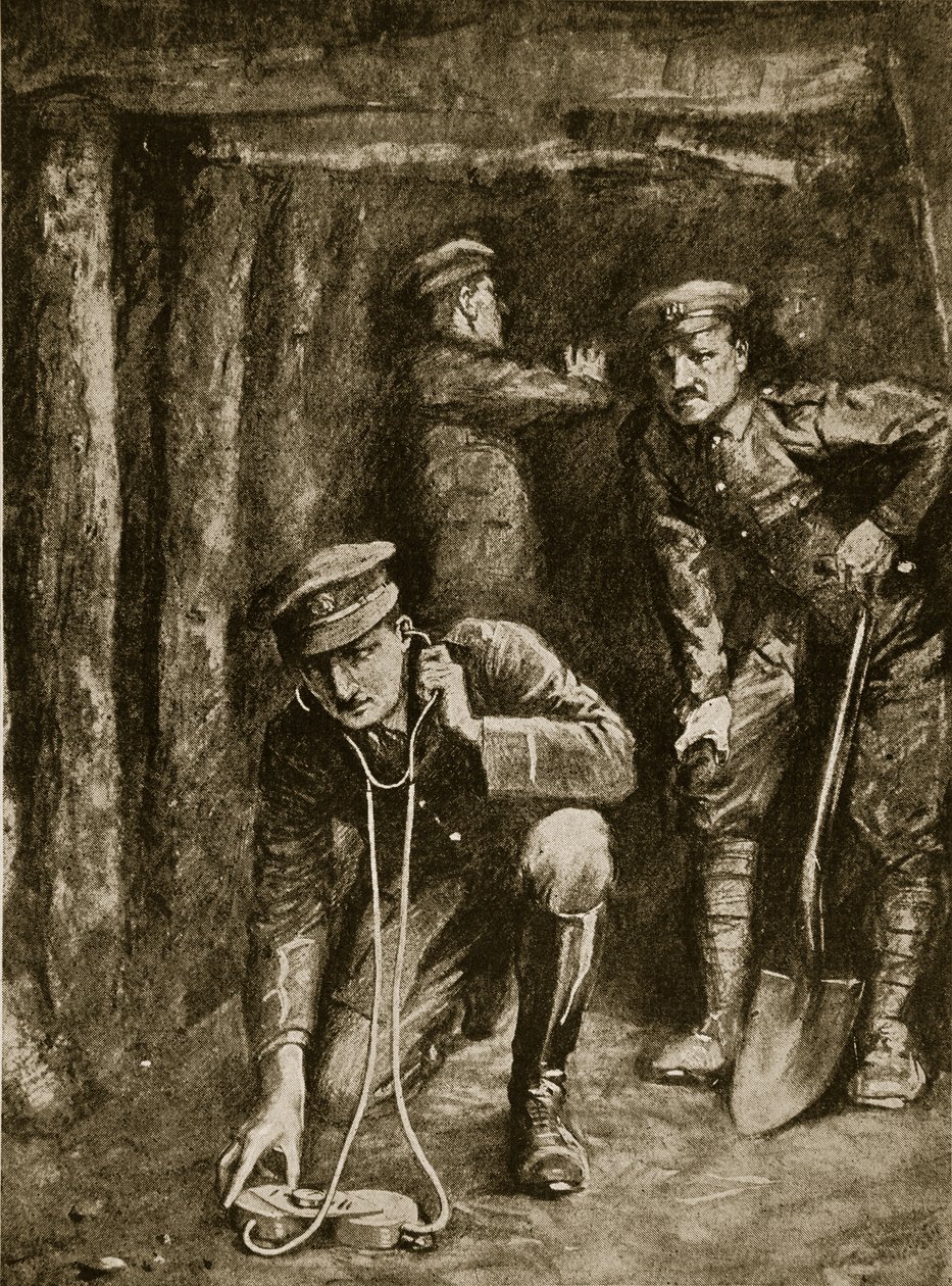 Tense Moment in Trench Mining Operations by English School