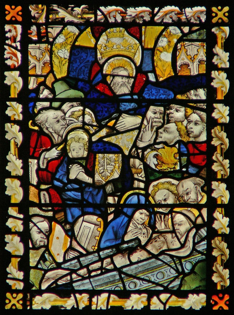 The east window depicting the Entombment by English School