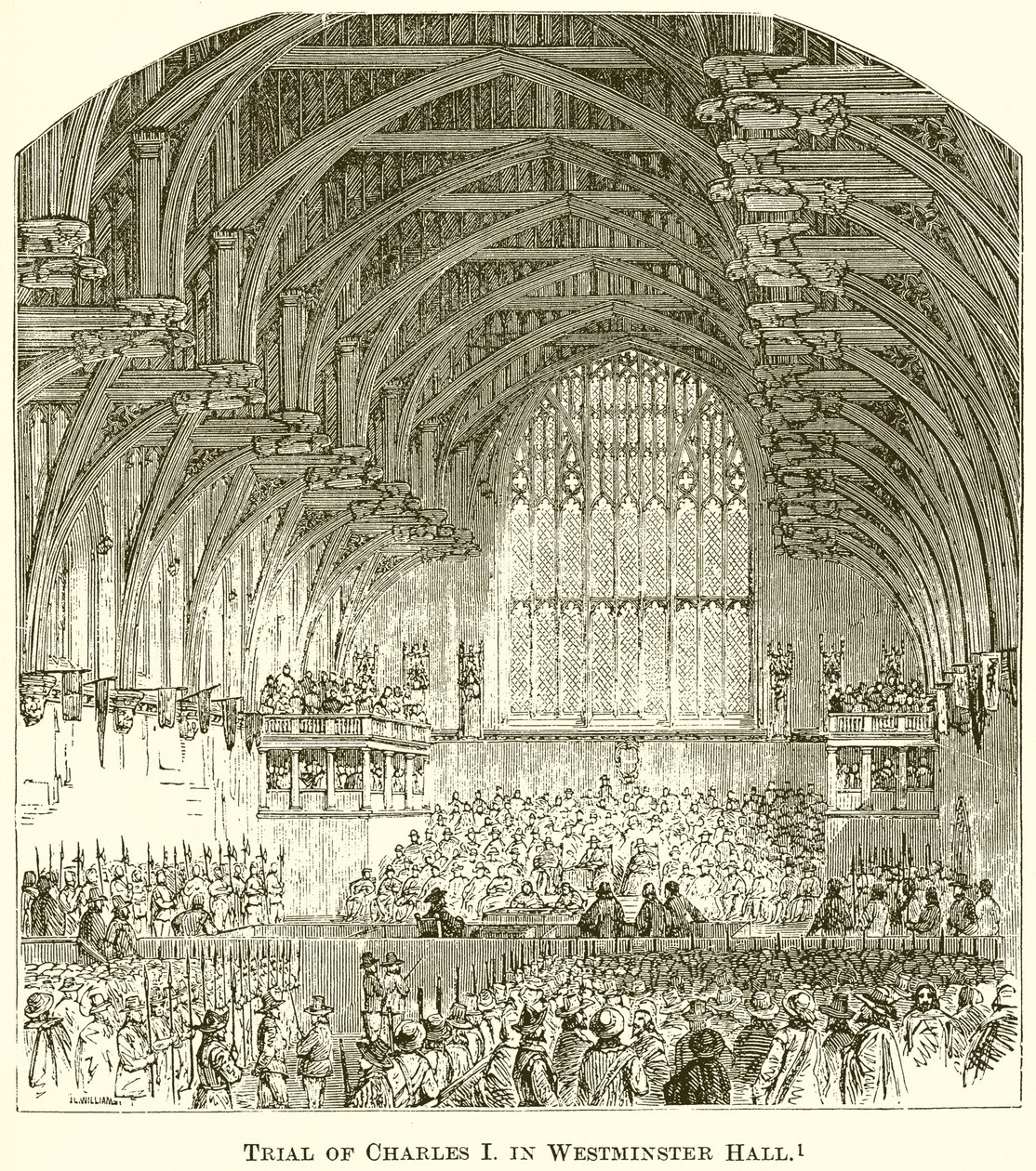 Trial of Charles I in Westminster Hall by English School