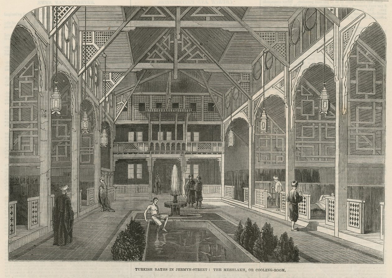 Turkish Baths in Jermyn Street by English School