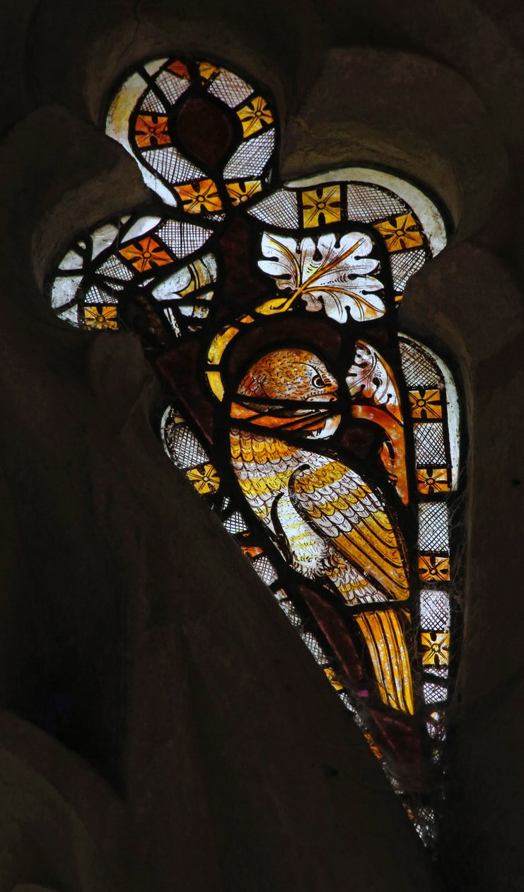 Window depicting a Bird by English School