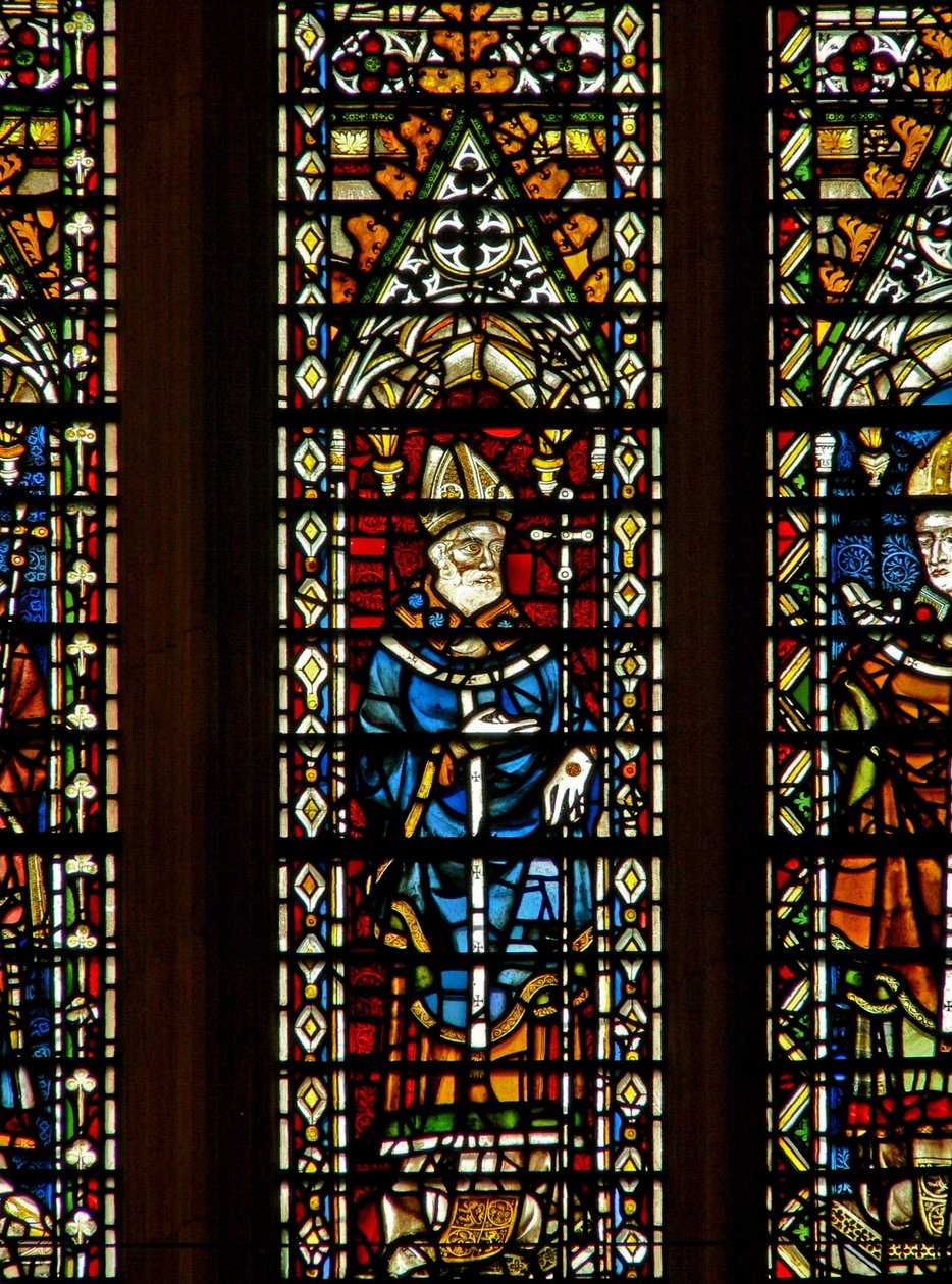 Window Ww depicting an archbishop by English School