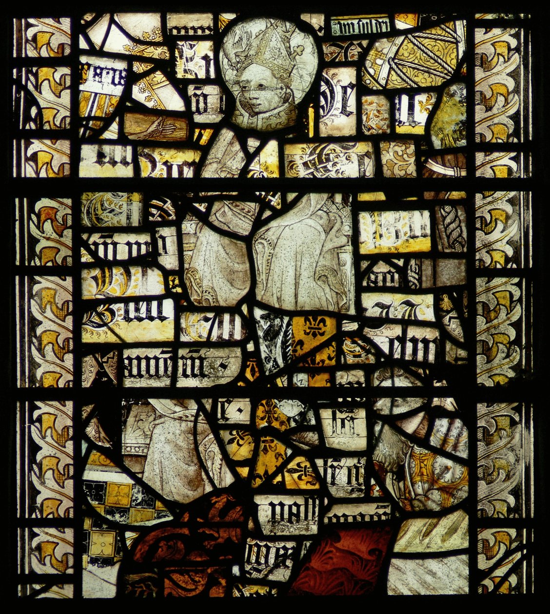 Window depicting a bishop by English School