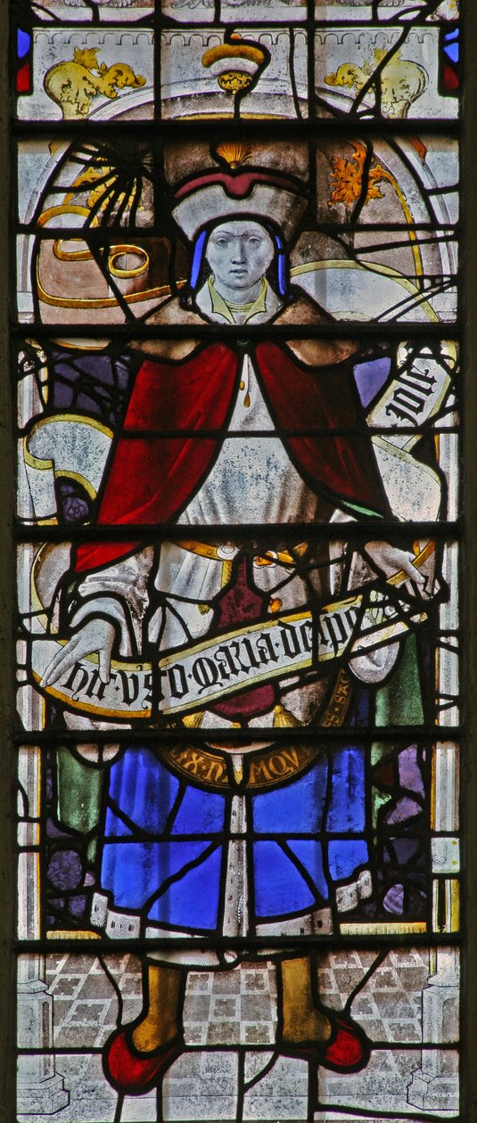 Window w2 depicting a Messenger by English School