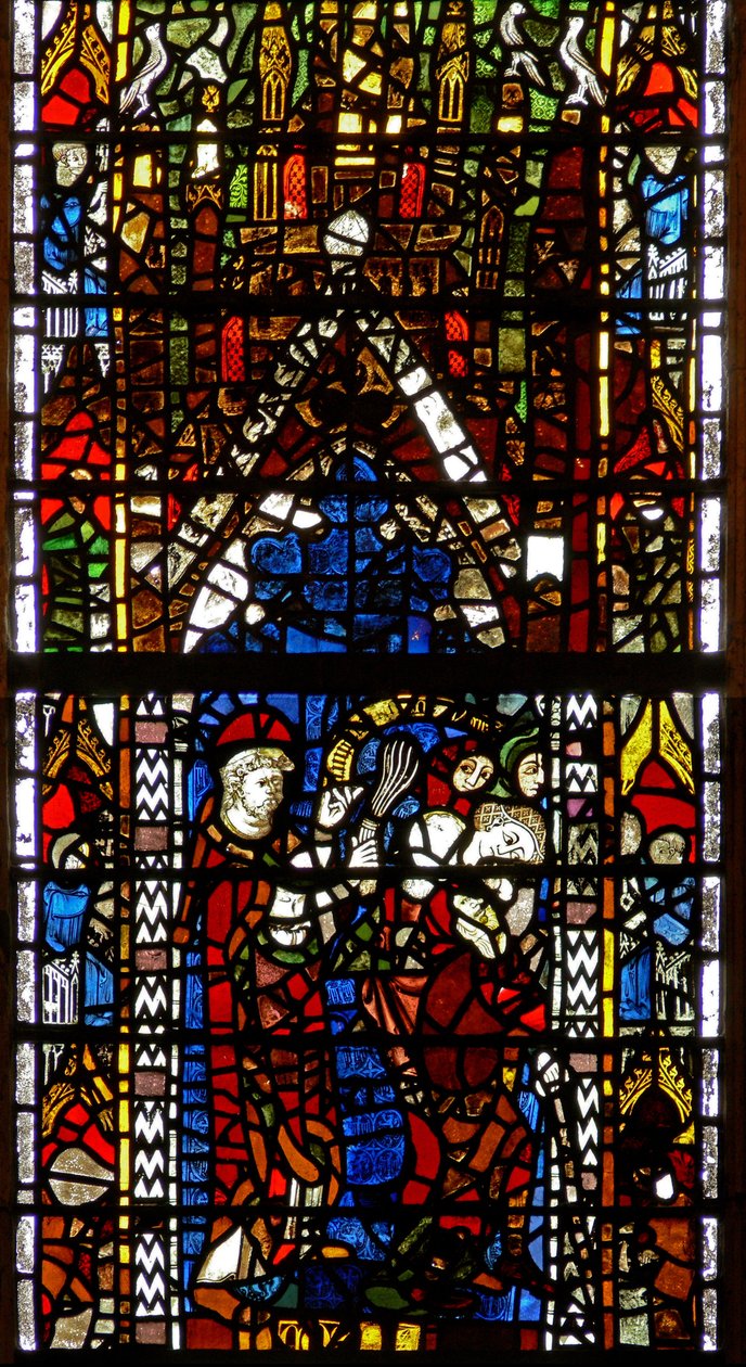 Window w38 depicting the administration of penance by English School