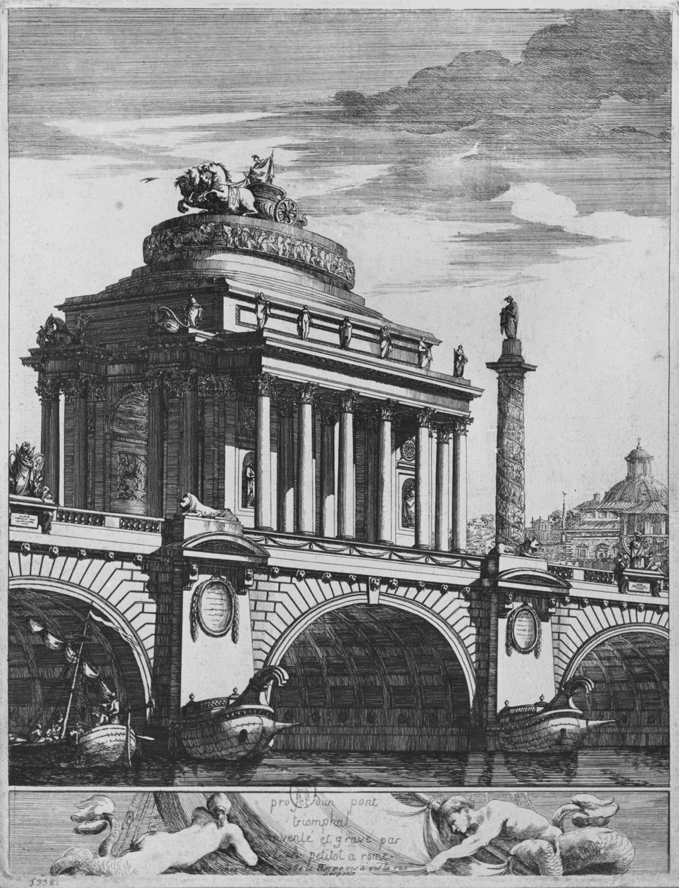 Project for a triumphal bridge in Rome by Ennemond Alexandre Petitot