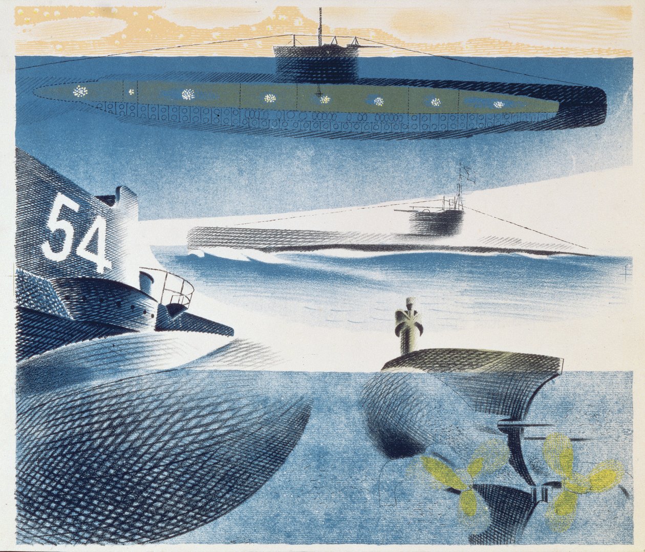Different Aspects of Submarines by Eric Ravilious